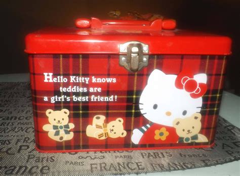 red metal hello.kitty box 1976 1994 sanrio 22525 hamburg germany|Vintage Hello Kitty 1976 Sanrio Jewelry Trinket Drawer Box.